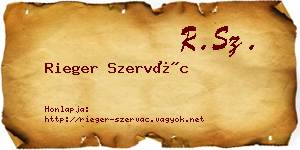 Rieger Szervác névjegykártya